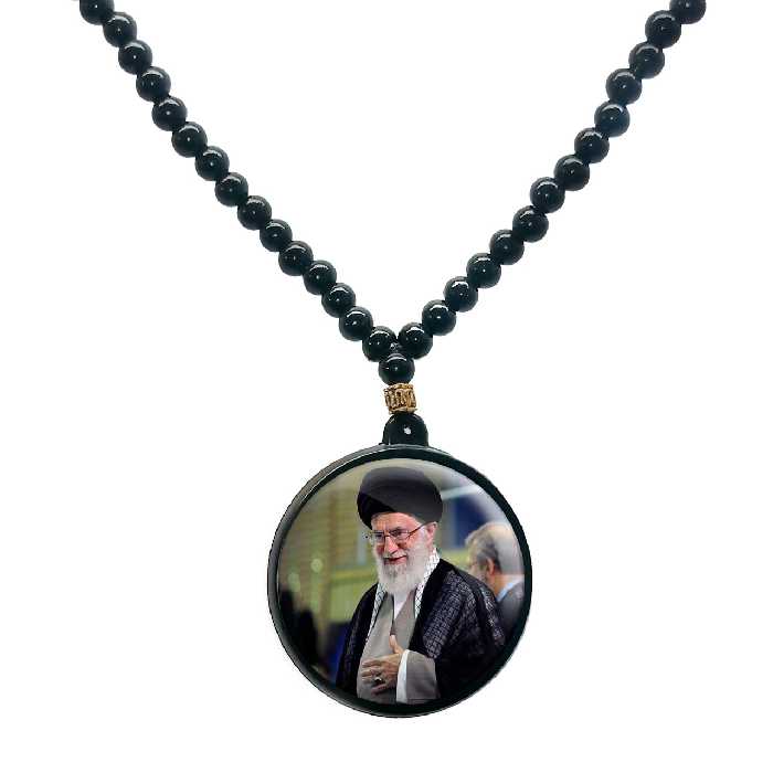 گردنبند پرمانه طرح تصویر  آیت الله خامنه ای کد pmd.11694 مدل دو طرفه