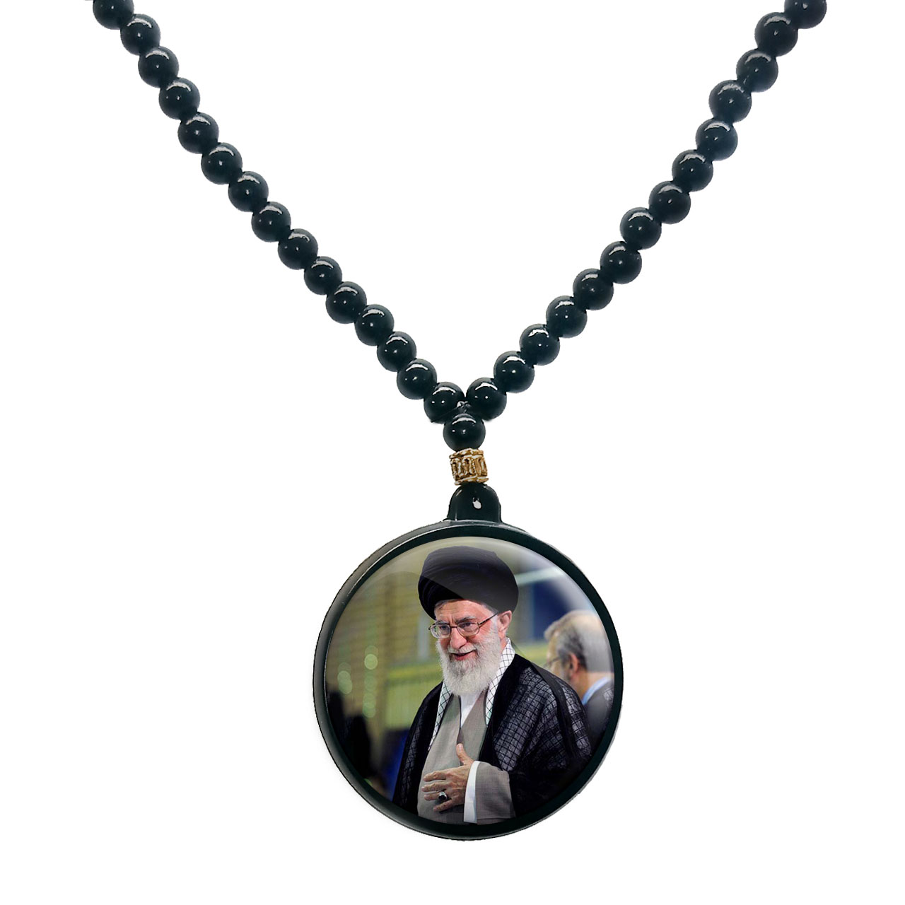 گردنبند پرمانه طرح تصویر  آیت الله خامنه ای کد pmd.11694 مدل دو طرفه