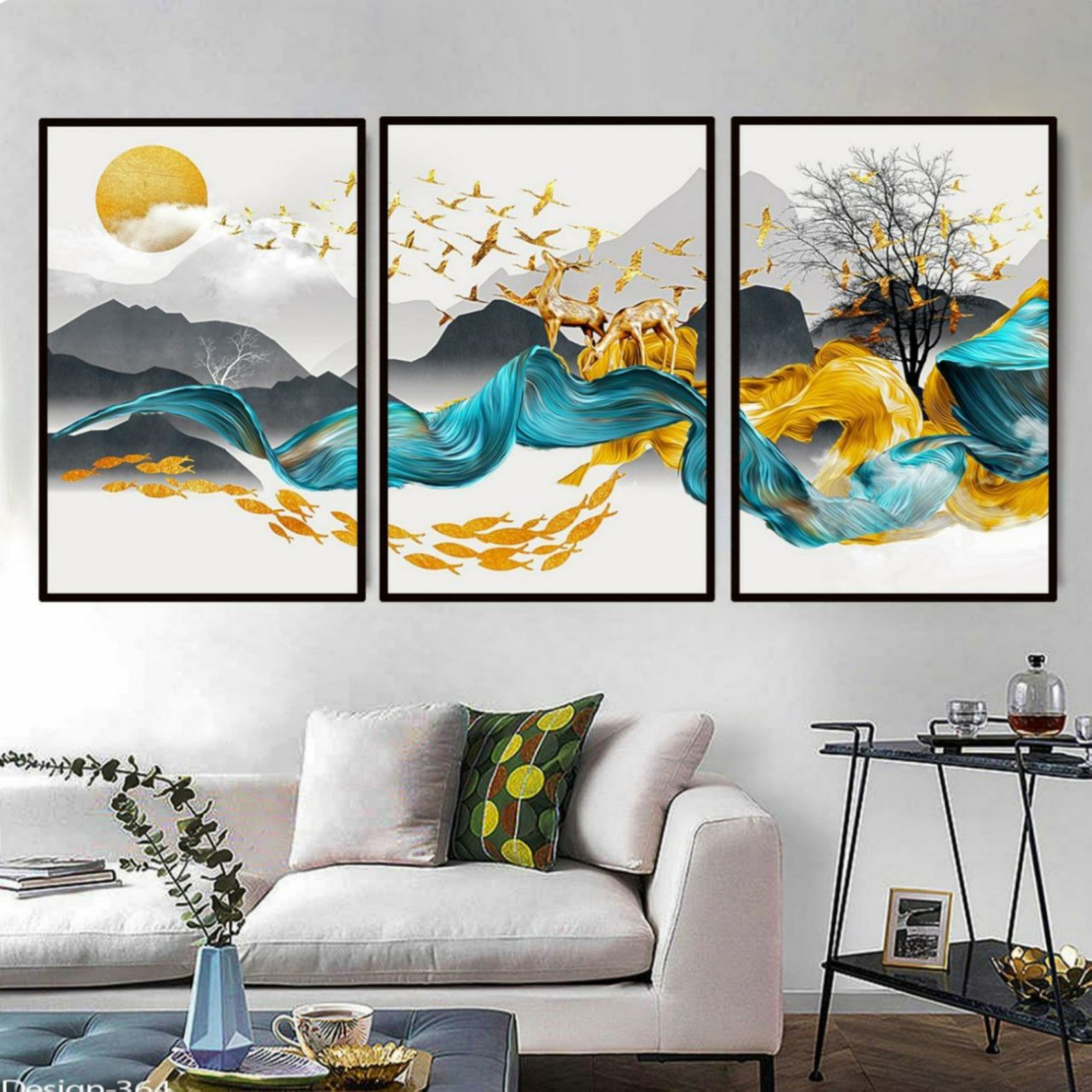  تابلو مدل دکوراتیو کد 3049 مجموعه 3 عددی