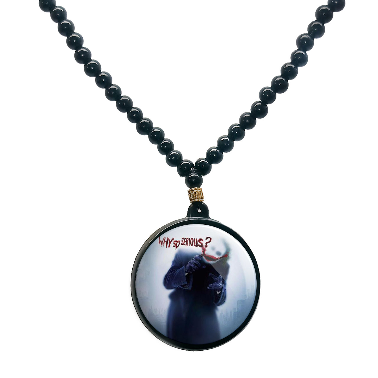 گردنبند پرمانه طرح جوکر کد pmd.6075 مدل دو طرفه