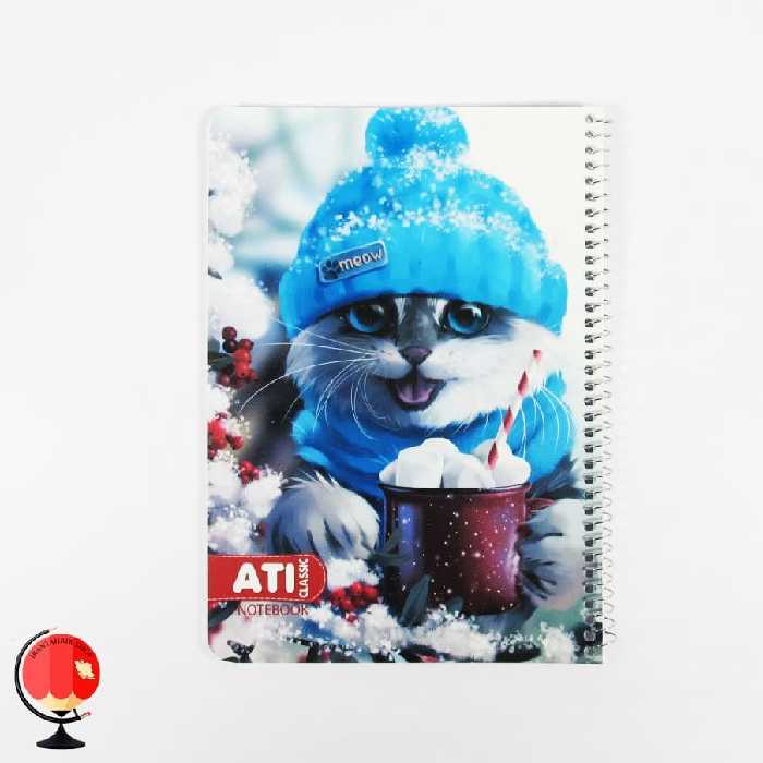 دفتر مشق 100 برگ سیمی طرح سرمایی آتی