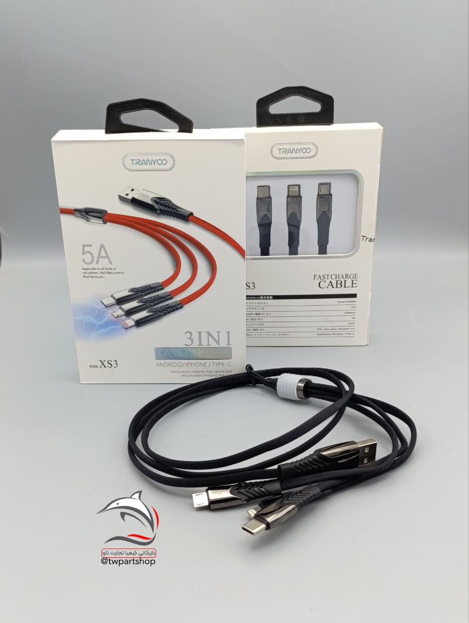 کابل شارژ ترانیو TRANYOO T-XS3 3IN1