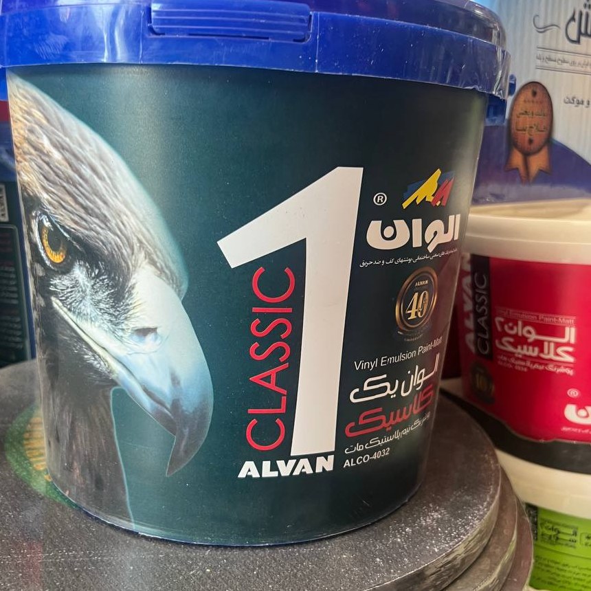 رنگ نیم پلاستیک درجه1 کلاسیک الوان 12و نیم کیلویی