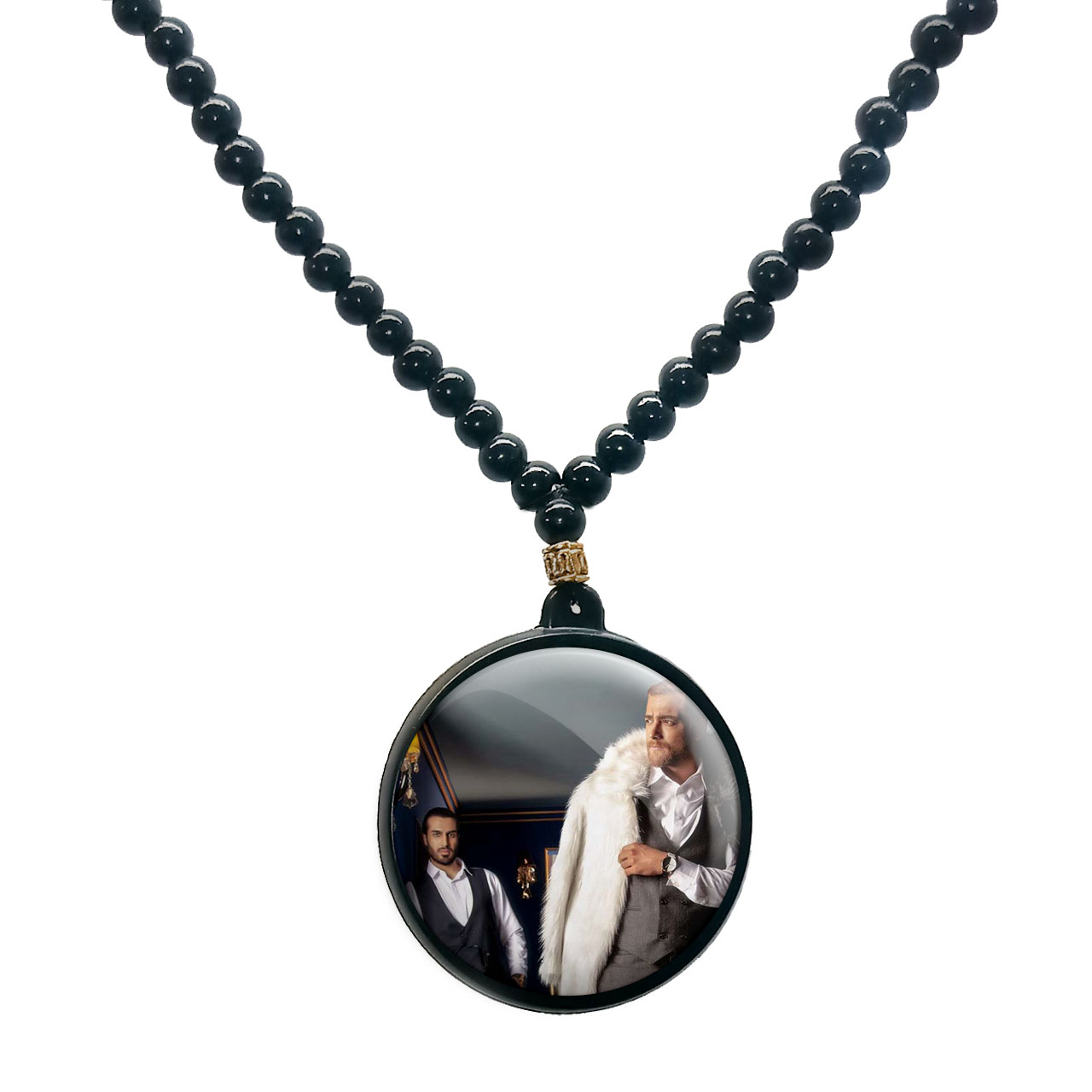 گردنبند پرمانه طرح ماکان بند کد pmd.8589 مدل دو طرفه