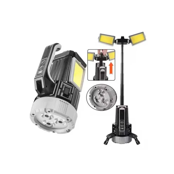 خرید و قیمت چراغ سیار LED قابلحمل شارژی سهپایهدار - کی ام کالا