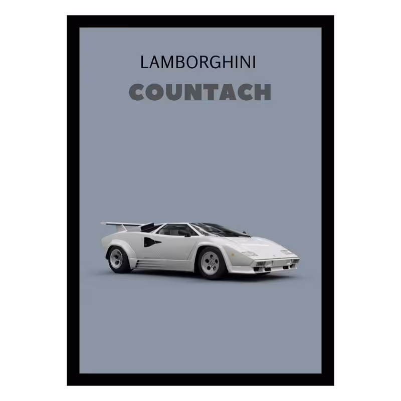 تابلو مدل ماشین لامبورگینی Lamborghini Countach | دنیای قاب