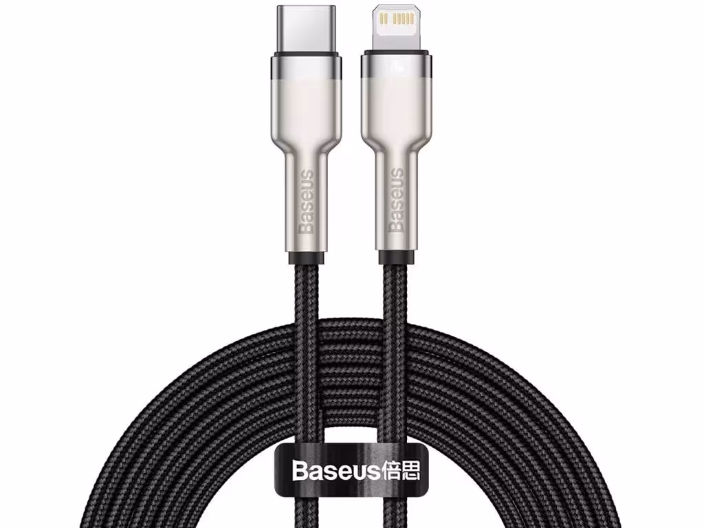 کابل شارژ سریع  تایپ‎سی به لایتنینگ 2 متری بیسوس Baseus Cafule Series Metal Data Cable Type-C to iP PD 20W CATLJK-B01