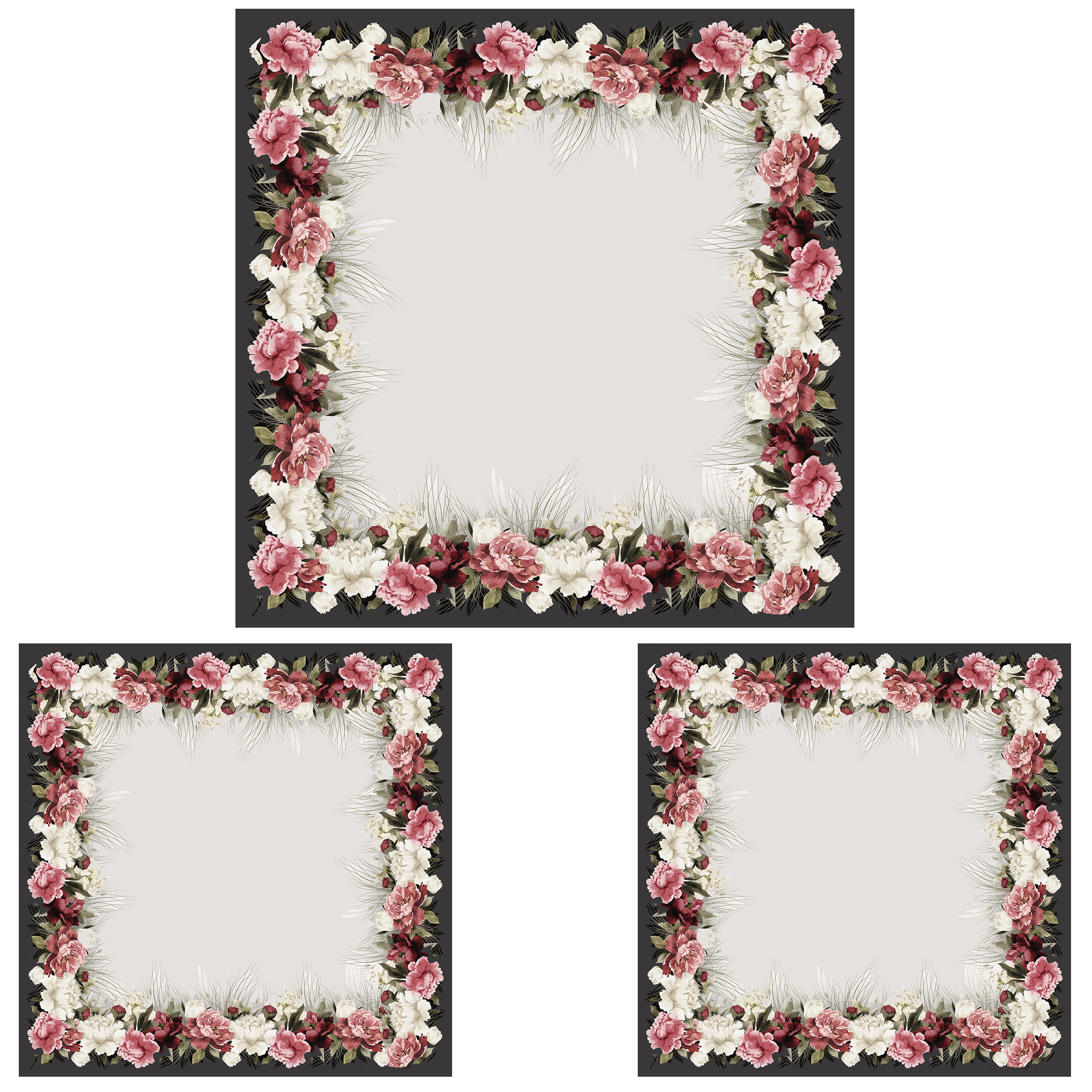 ست رومیزی سه تکه طرح گل کد1400114