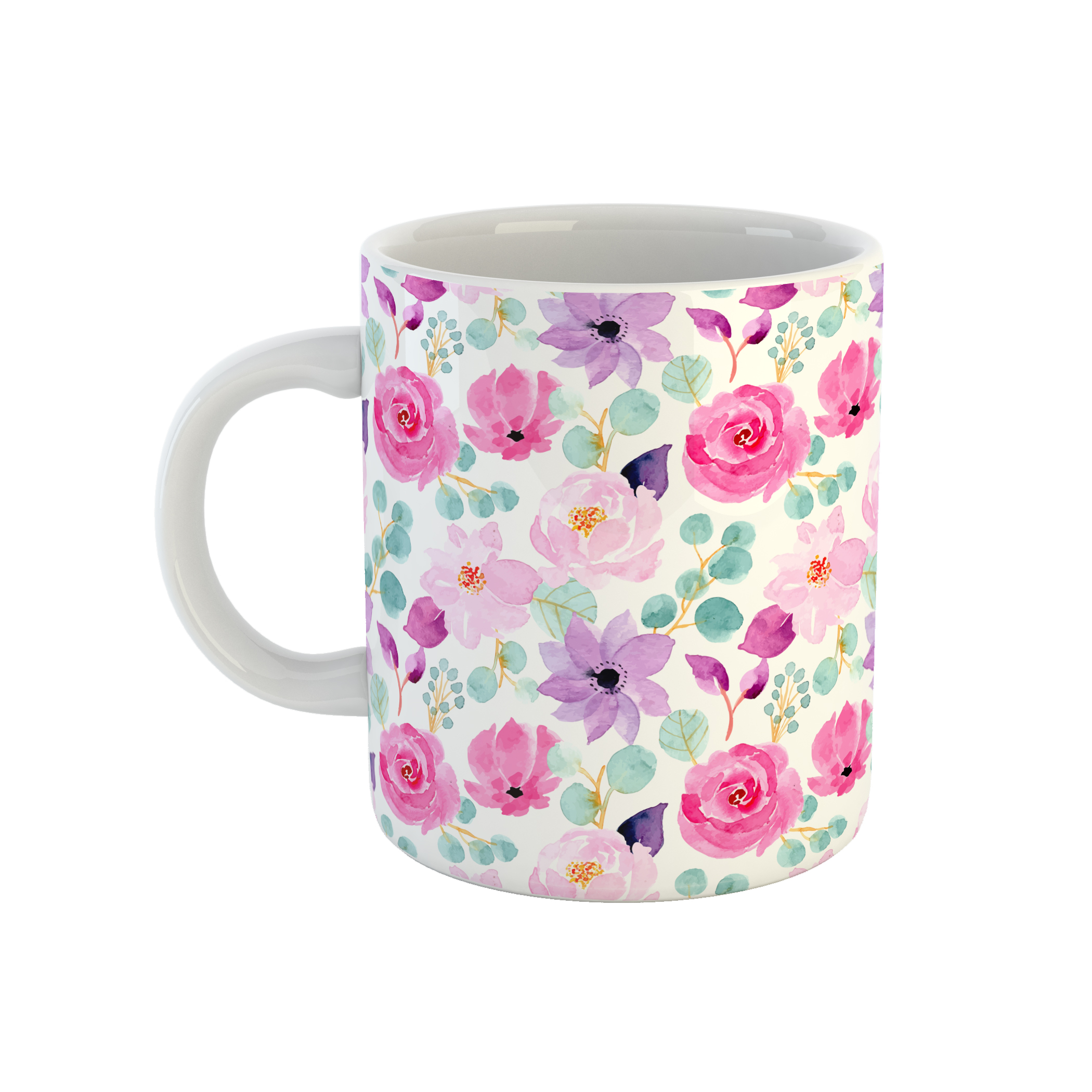 ماگ طرح آبرنگ مدل گل