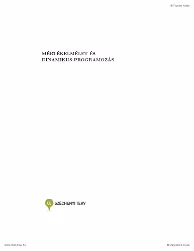 خرید و دانلود نسخه کامل کتاب Mértékelmélet és dinamikus programozás