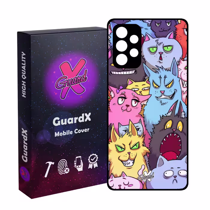 کاور گارد ایکس طرح گربه مدل Glass10578 مناسب برای گوشی موبایل سامسونگ Galaxy A32 4G