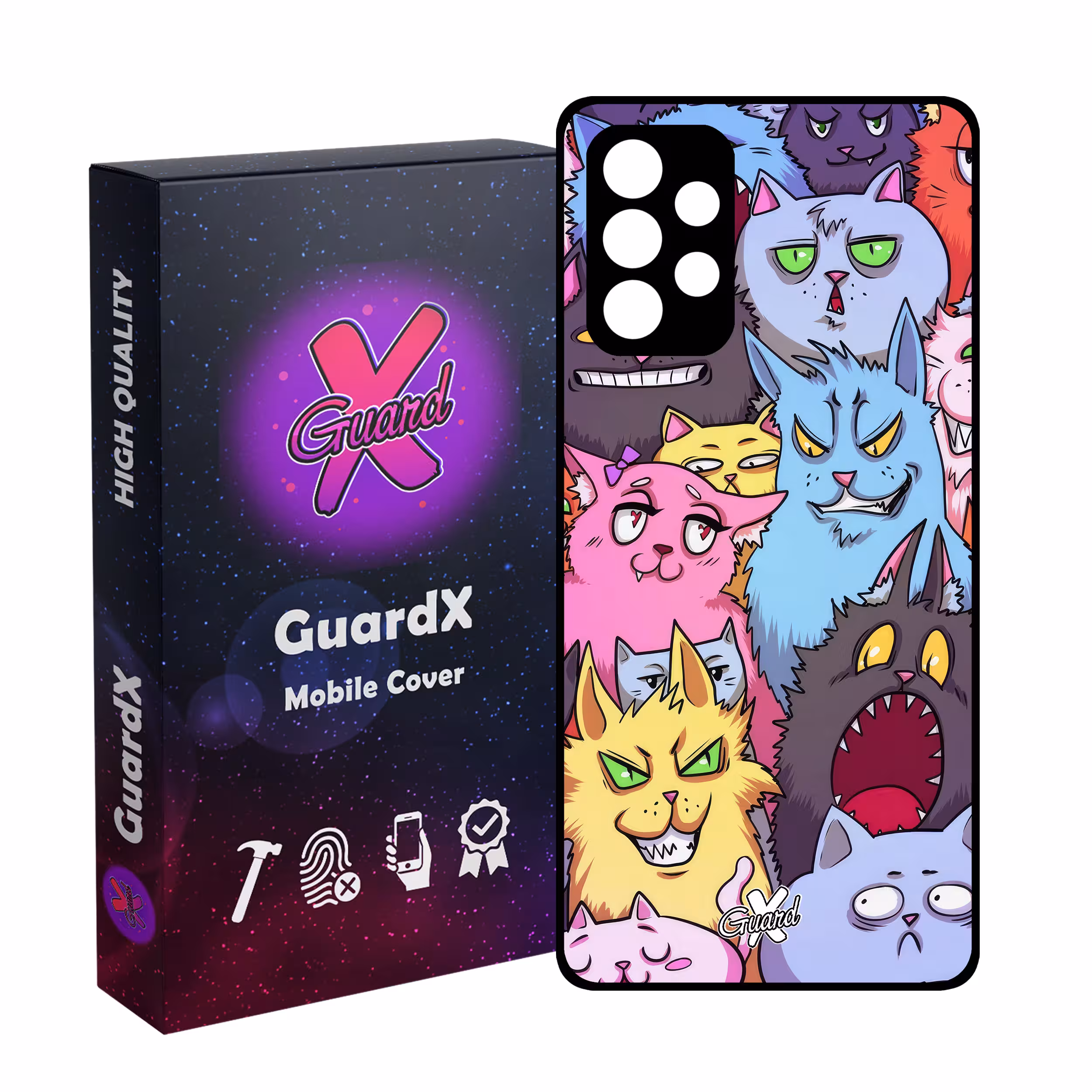کاور گارد ایکس طرح گربه مدل Glass10578 مناسب برای گوشی موبایل سامسونگ Galaxy A32 4G
