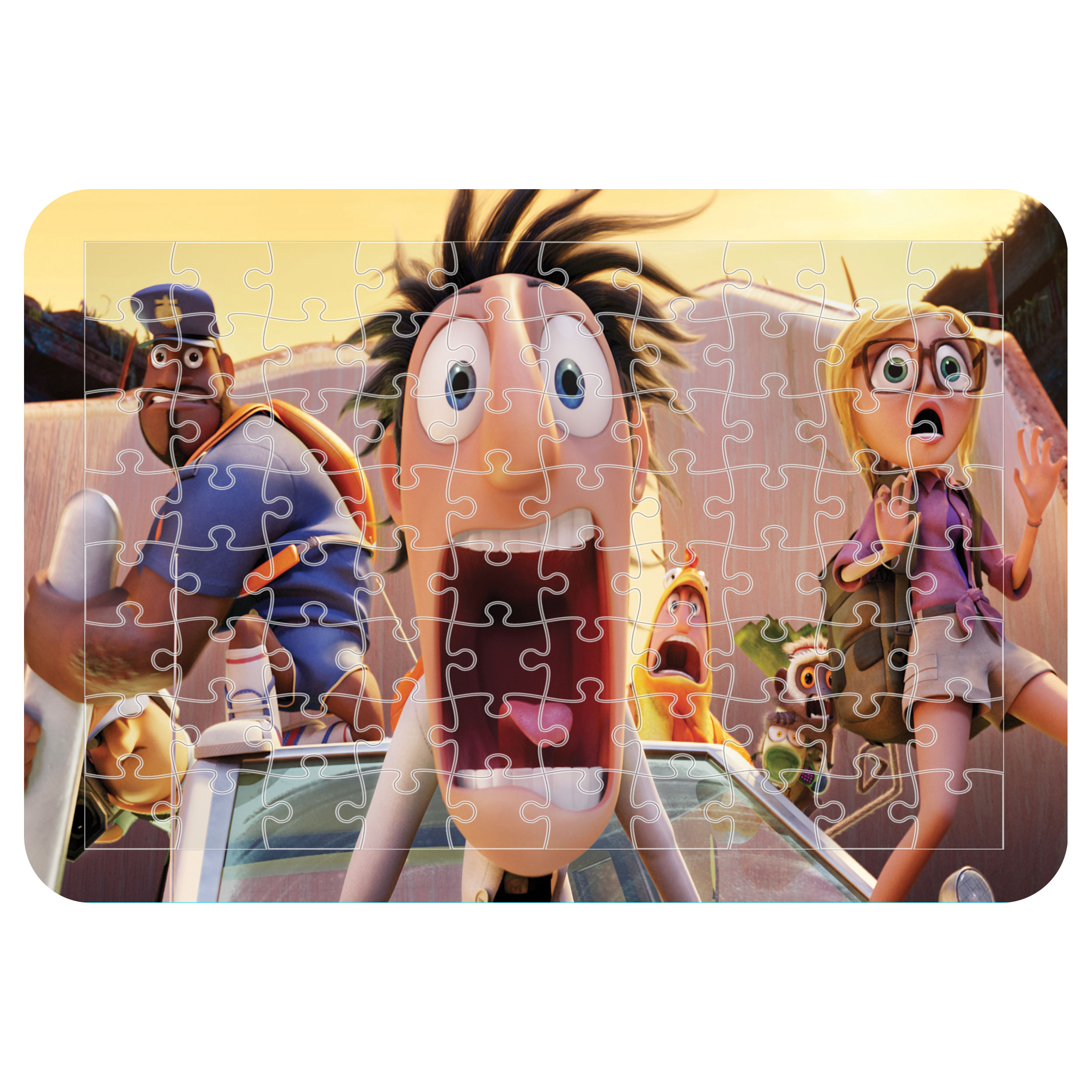 پازل 54 تکه اطلس آبی  طرح کارتون ابری با احتمال بارش کوفته قلقلی مدل P1473