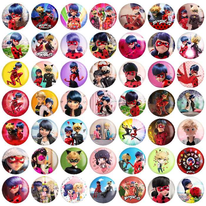 مگنت خندالو طرح دختر کفشدوزکی و پسر گربه ای کد 8 مجموعه 50 عددی