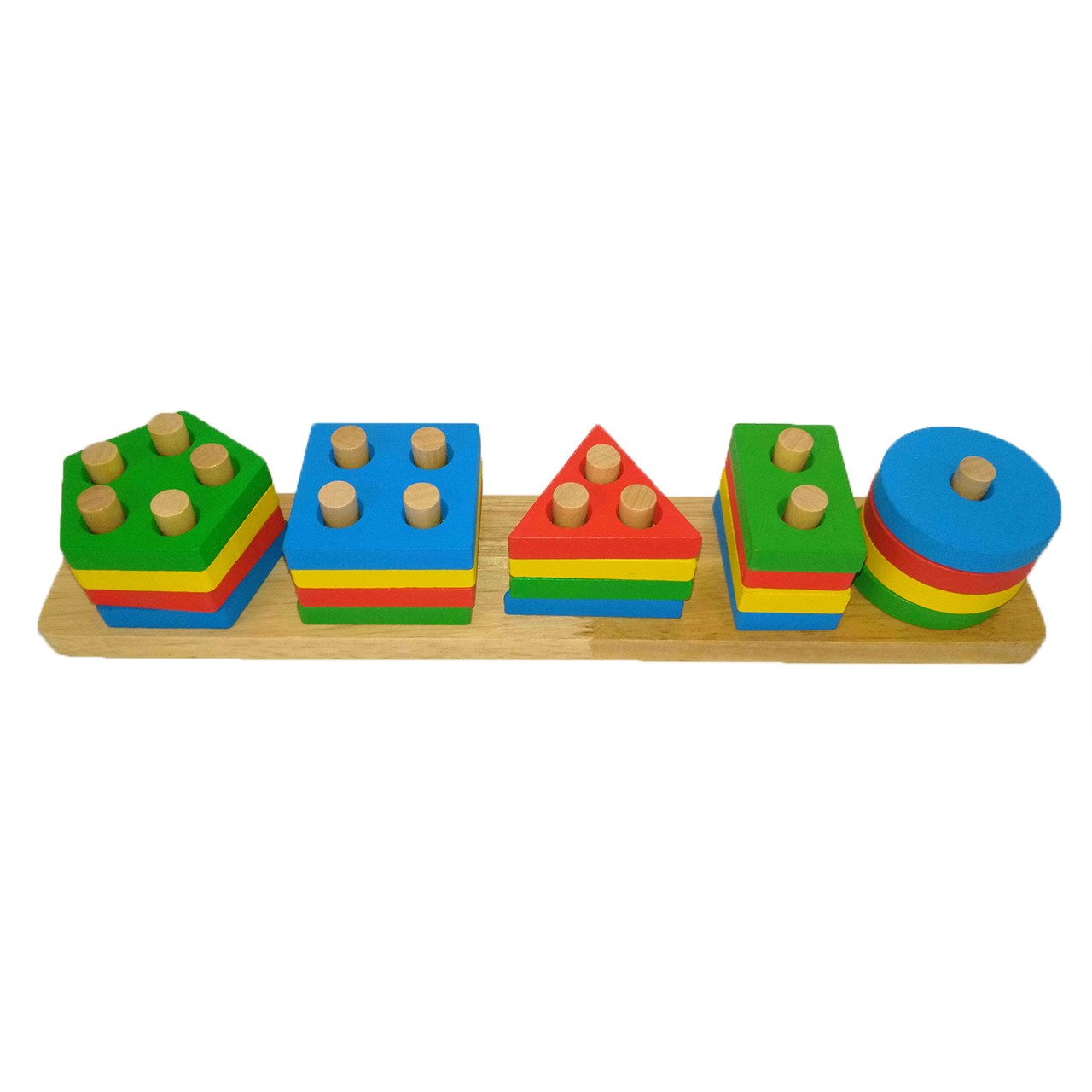 بازی آموزشی چوبین مدل مونته سوری اشکال رنگارنگ