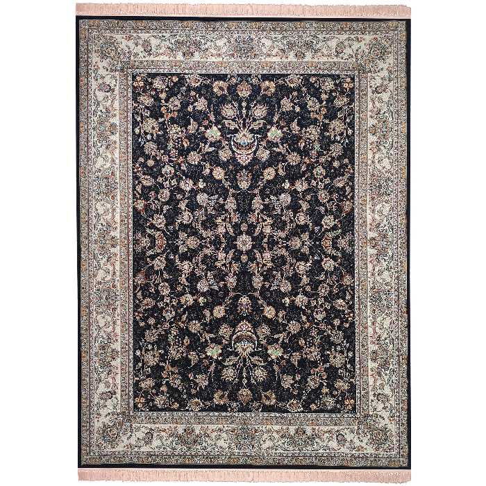 فرش زمرد مشهد طرح افشان زمینه سورمه ای