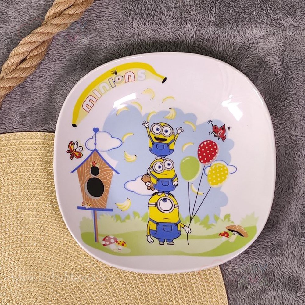 بشقاب چینی مربع مقصود مدل مینیون ها