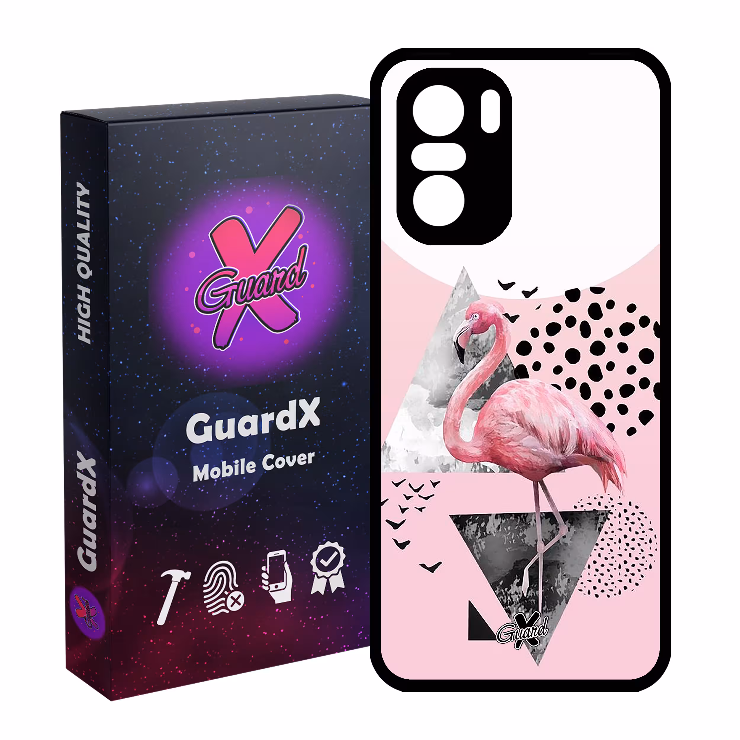 کاور گارد ایکس طرح Flamingo مدل Glass10066 مناسب برای گوشی موبایل شیائومی Poco F3/MI 11X/MI 11X Pro/Redmi K40/K40 Pro