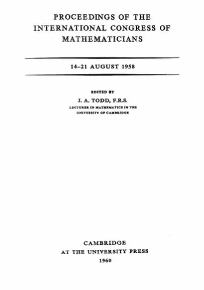 خرید و دانلود نسخه کامل کتاب Proceedings of the International Congress of Mathematicians, 14 - 21 Aug 1958.