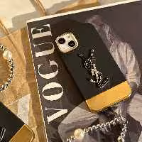 قاب آیفون 14 پرو مکس GOLD YSL با آویز موجود برای تمام مدل های آیفون