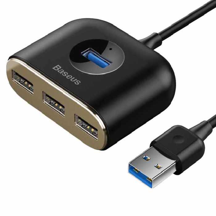 خرید هاب شارژر چهار پورت بیسوس Baseus Square Round USB 3.0 Hub CAHUB-AY01 با بهترین قیمت