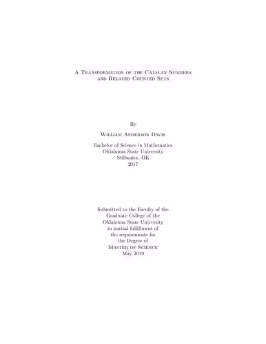 خرید و دانلود نسخه کامل کتاب A Transformation of the Catalan Numbers and Related Counted Sets
