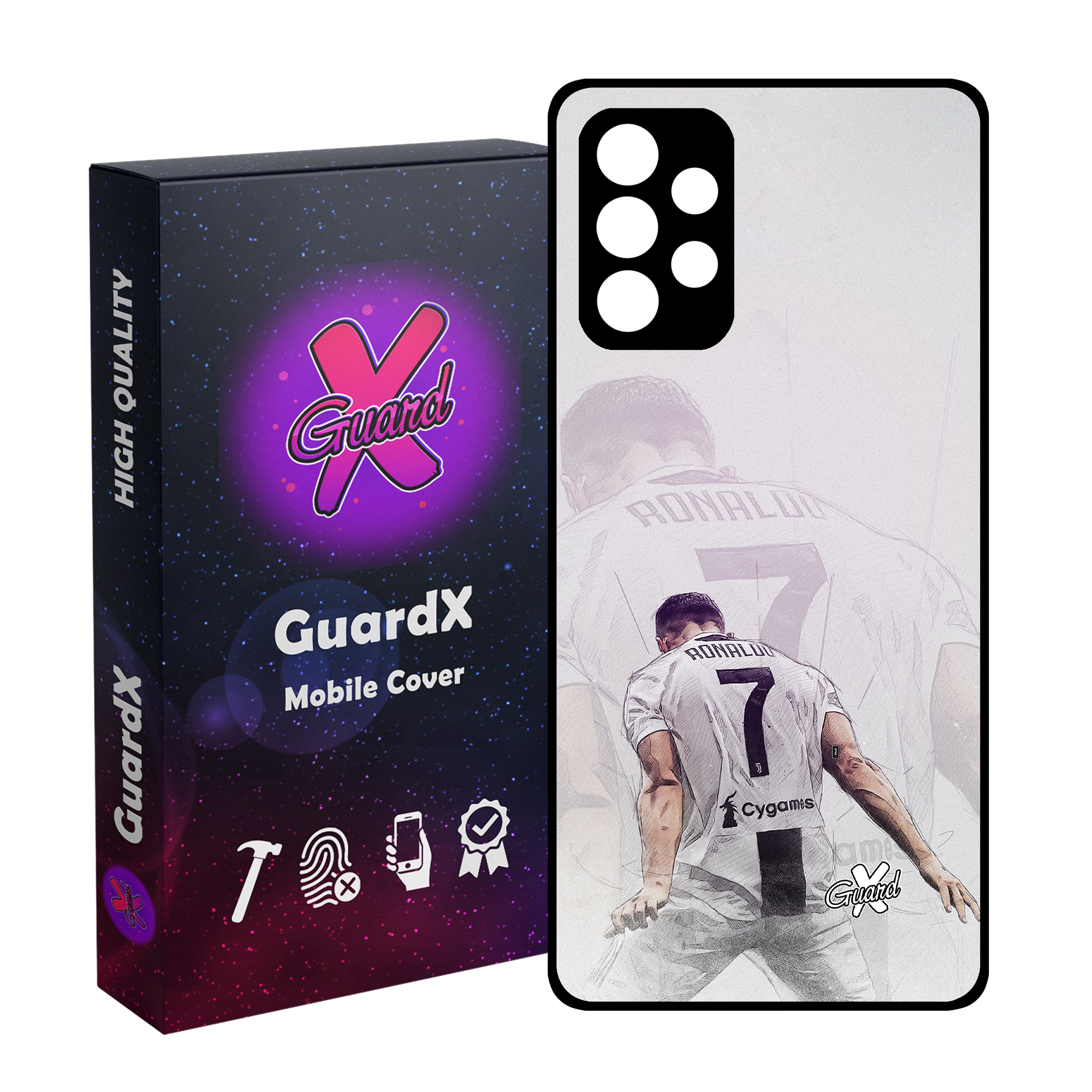 کاور گارد ایکس طرح CR7 مدل Glass10189 مناسب برای گوشی موبایل سامسونگ Galaxy A32 5G