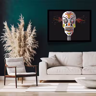 تابلو مدل skull and gun کد F-17002