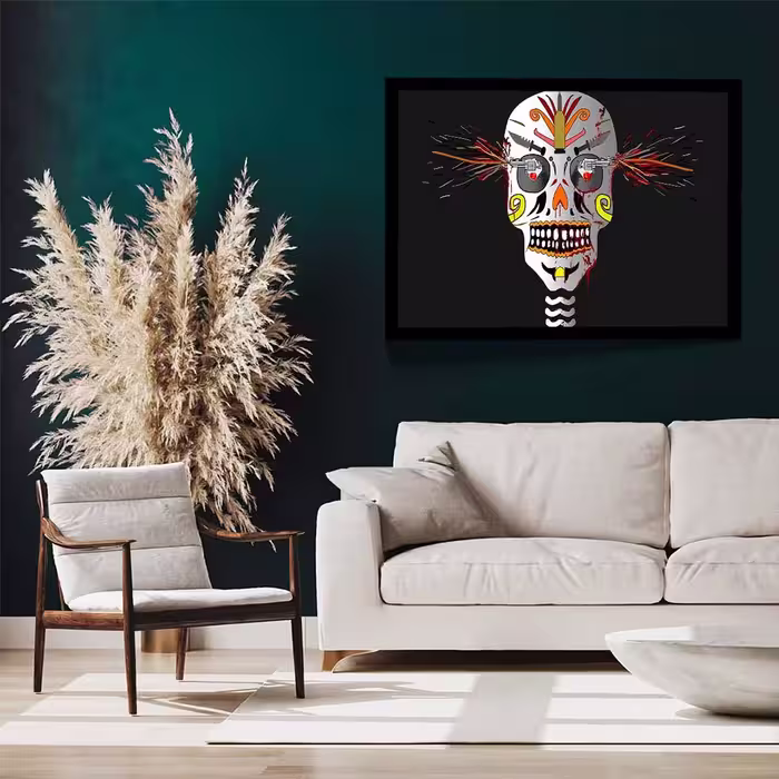 تابلو مدل skull and gun کد F-17002
