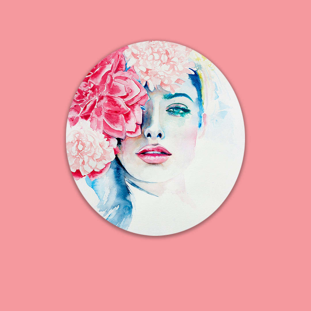 تابلو بوم مدل دختر و گل کد 021