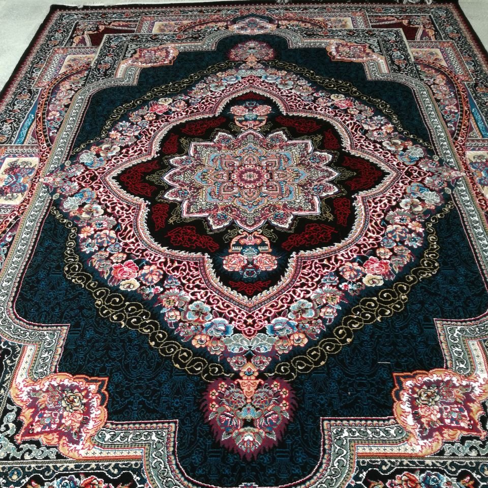 فرش ماشینی  کاشان سایز 12متری نقشه باغملک