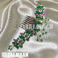 شانه شینیون کریستال سبز مدل SHNSABZ ماه فام و تاج ماه