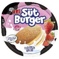 کیک سوت برگر کرم دار توت فرنگی اتی Eti