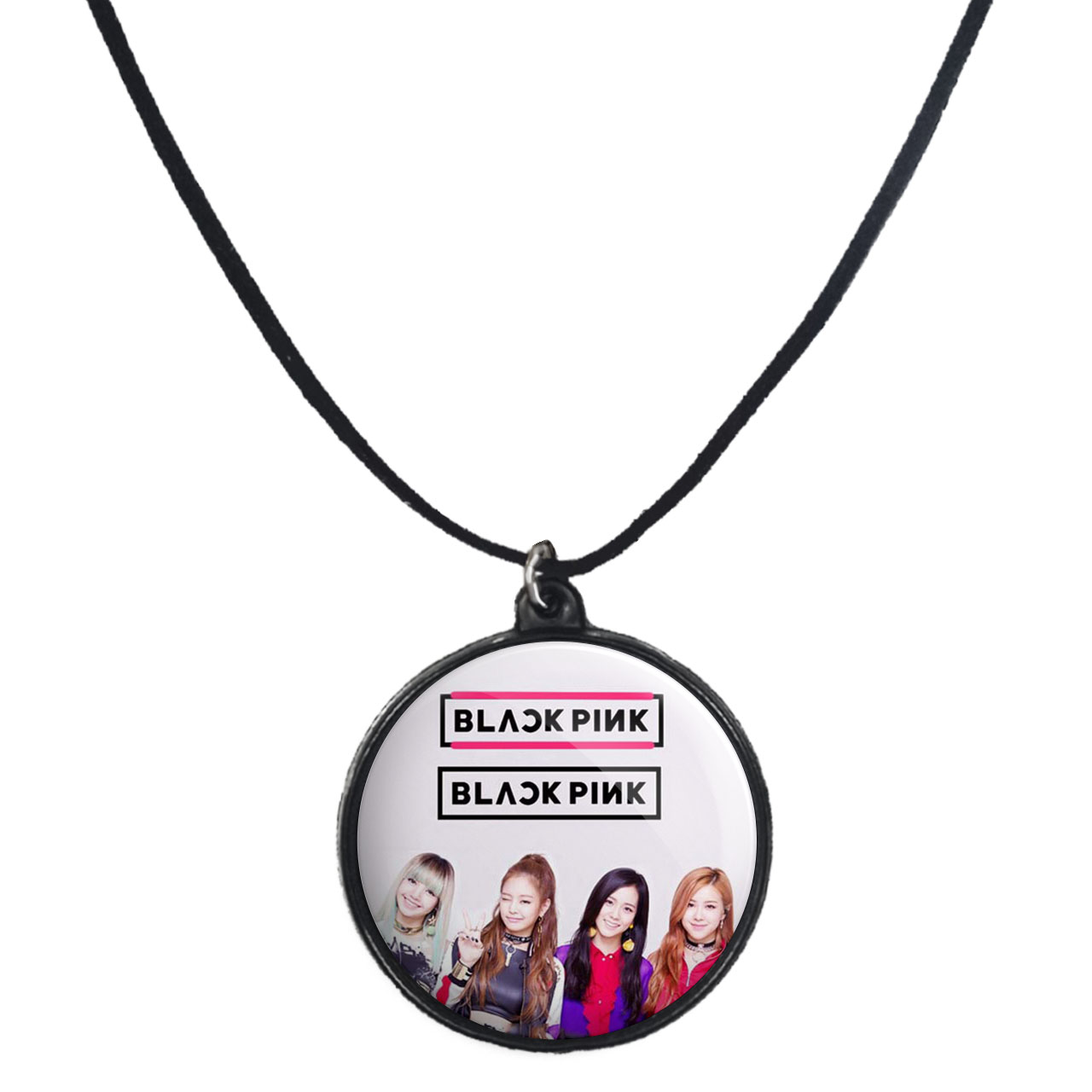 گردنبند پرمانه طرح بلک پینک کد pmb.770 مدل دو طرفه