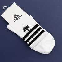 جوراب اسپورت adidas نیم ساق پنبه سفید نوار مشکی کانگورو 20256