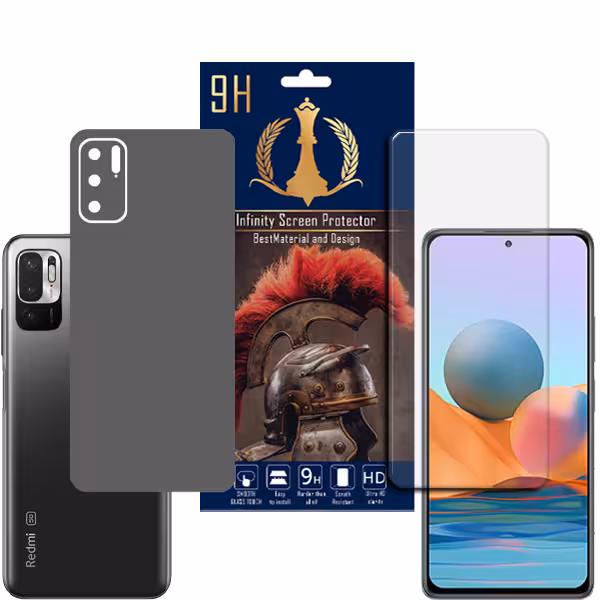 برچسب پوششی اینفینیتی مدل PRO MAX مناسب برای گوشی موبایل شیائومی REDMI NOTE 10T به همراه محافظ صفحه نمایش
