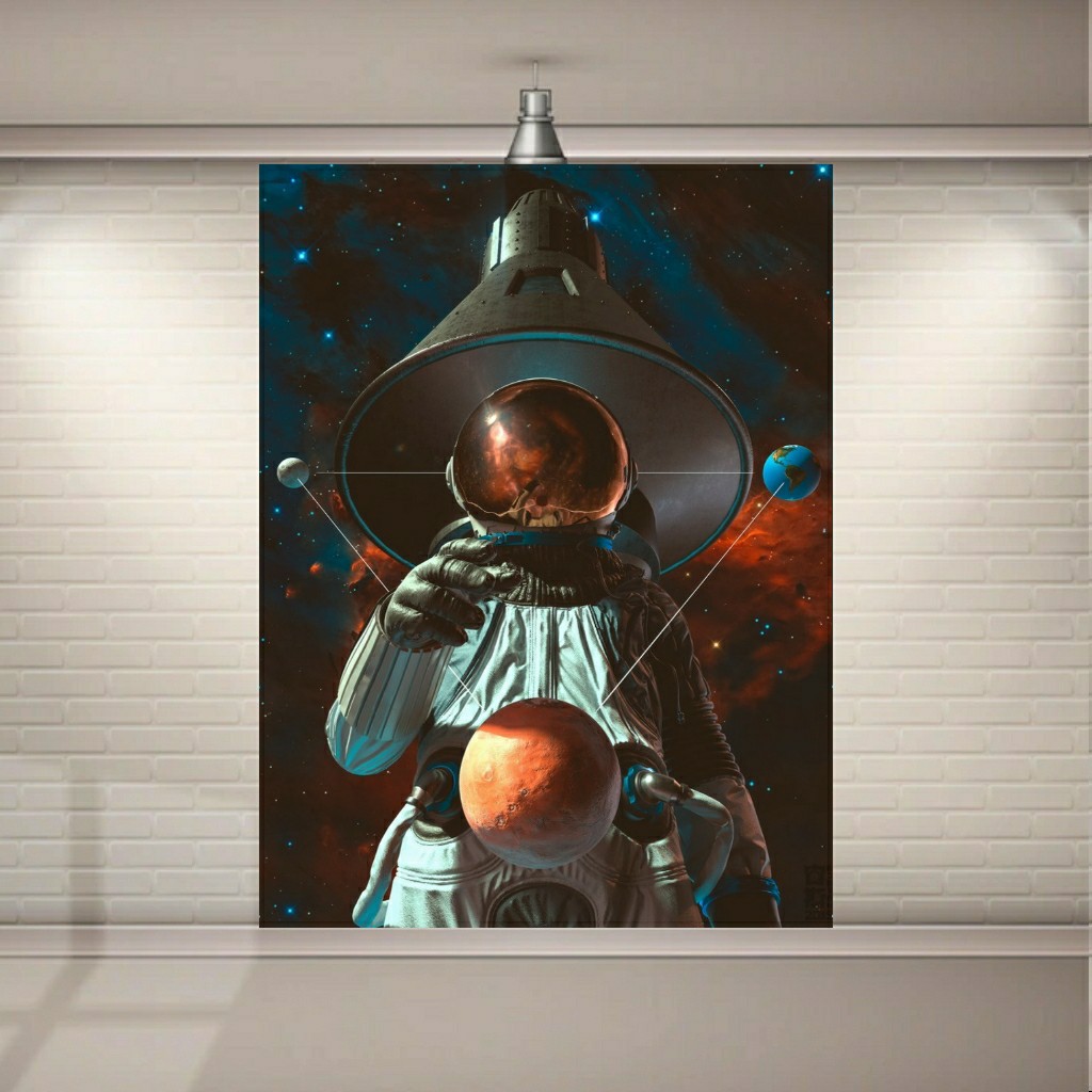 تابلو بوم طرح فضانورد سیاره مدل SDB9164