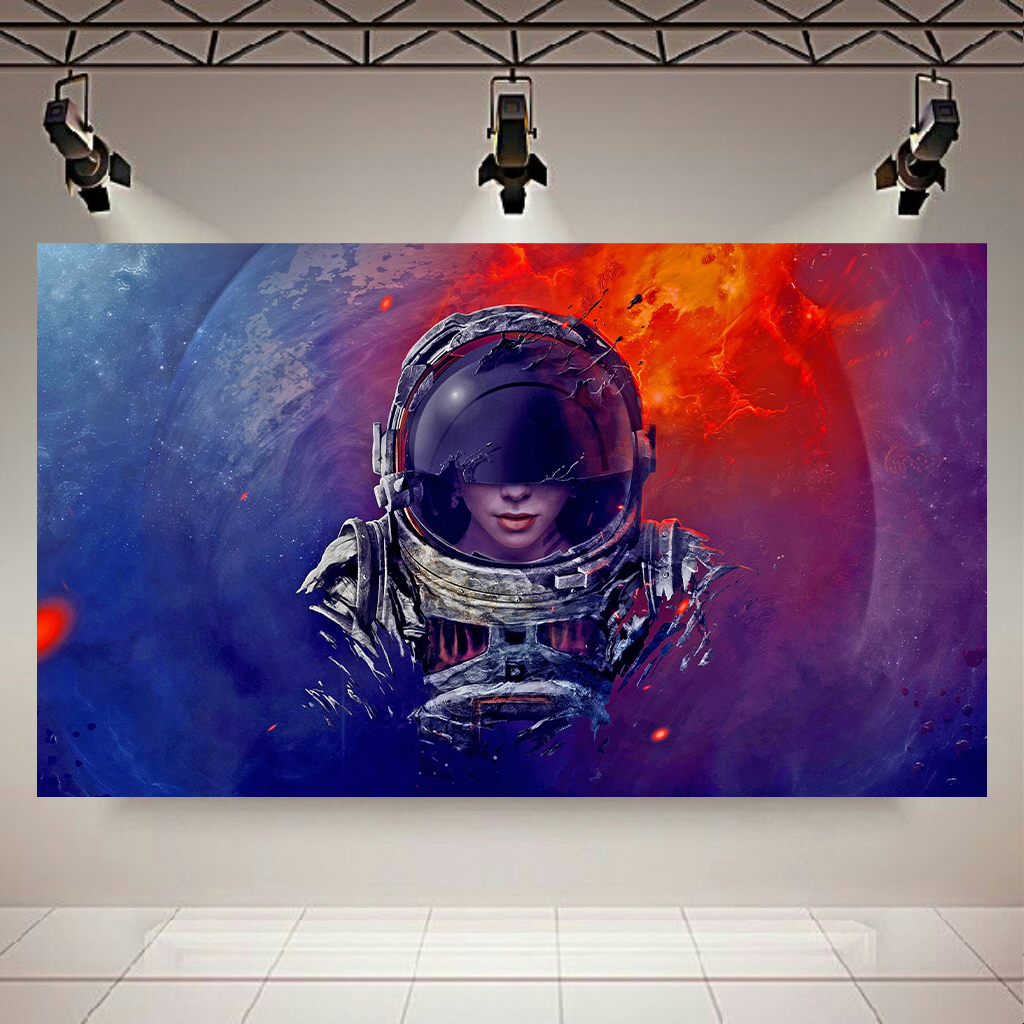 تابلو بوم طرح کهکشان و ستارگان مدل فضانورد کد AR6780