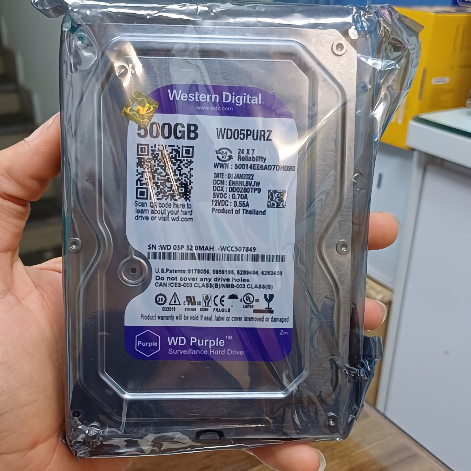 هارد اینترنال Western Digital مدل WD05PURZ ظرفیت 500 گیگابایت
