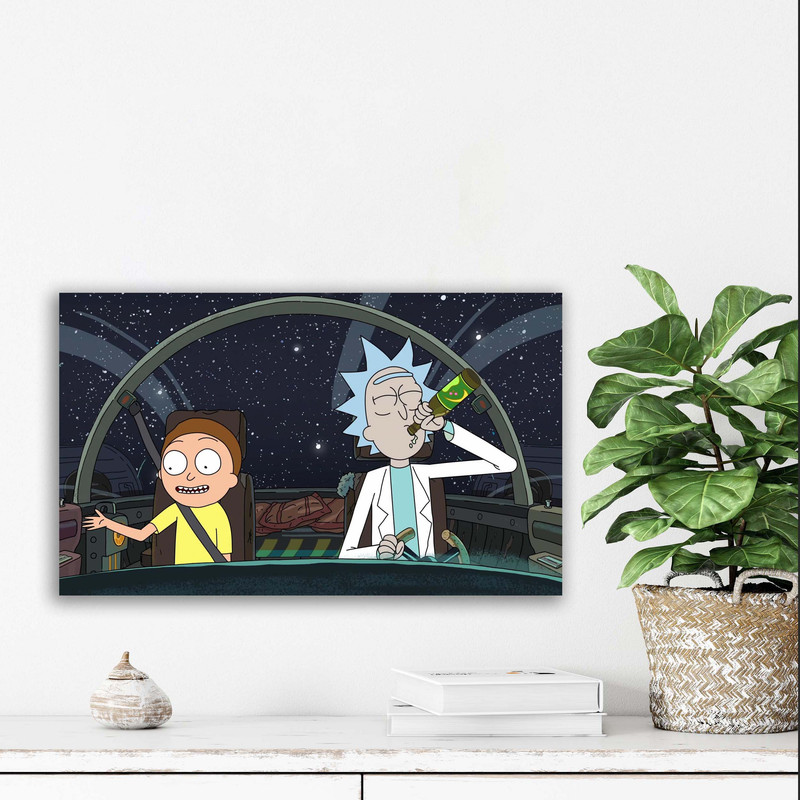 تابلو شاسی دنیای قاب مدل ریک اند مورتی Rick and Morty | دنیای قاب
