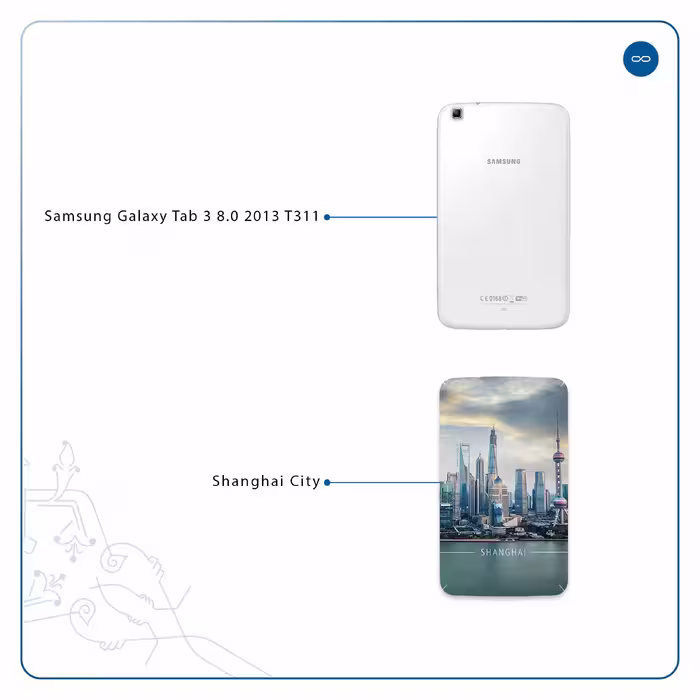 برچسب پوششی ماهوت مدل Shanghai City مناسب برای تبلت سامسونگ Galaxy Tab 3 8.0 2013 T311
