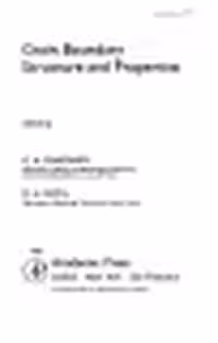 خرید و دانلود نسخه کامل کتاب Grain Boundary Structure and Properties BY Chadwick - Pdf