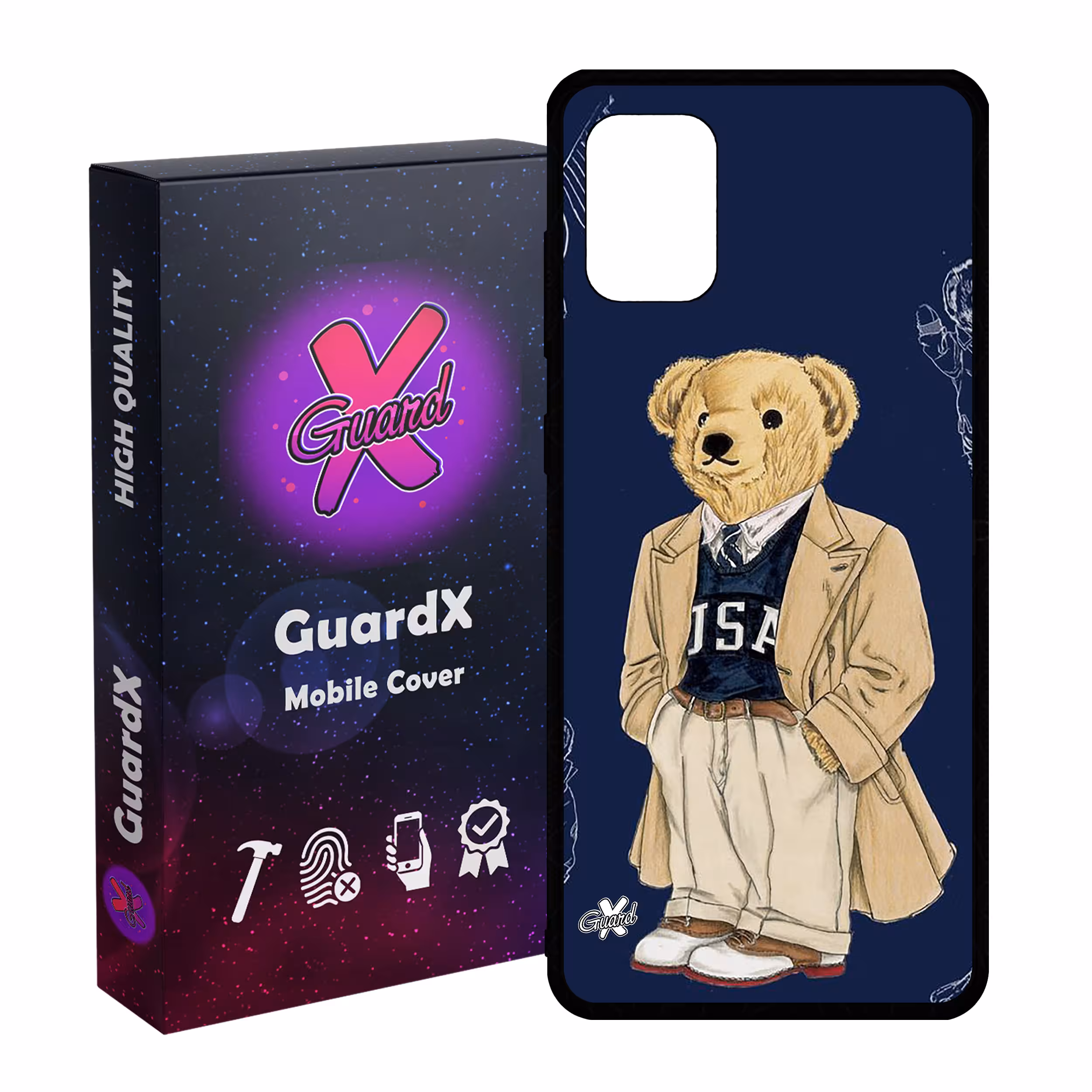 کاور گارد ایکس طرح خرس مدل Glass10427 مناسب برای گوشی موبایل سامسونگ Galaxy A71 4G