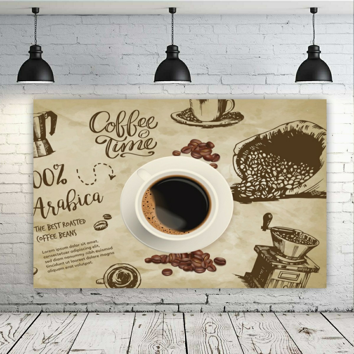 تابلو بوم طرح فنجان قهوه مدل SDB1913