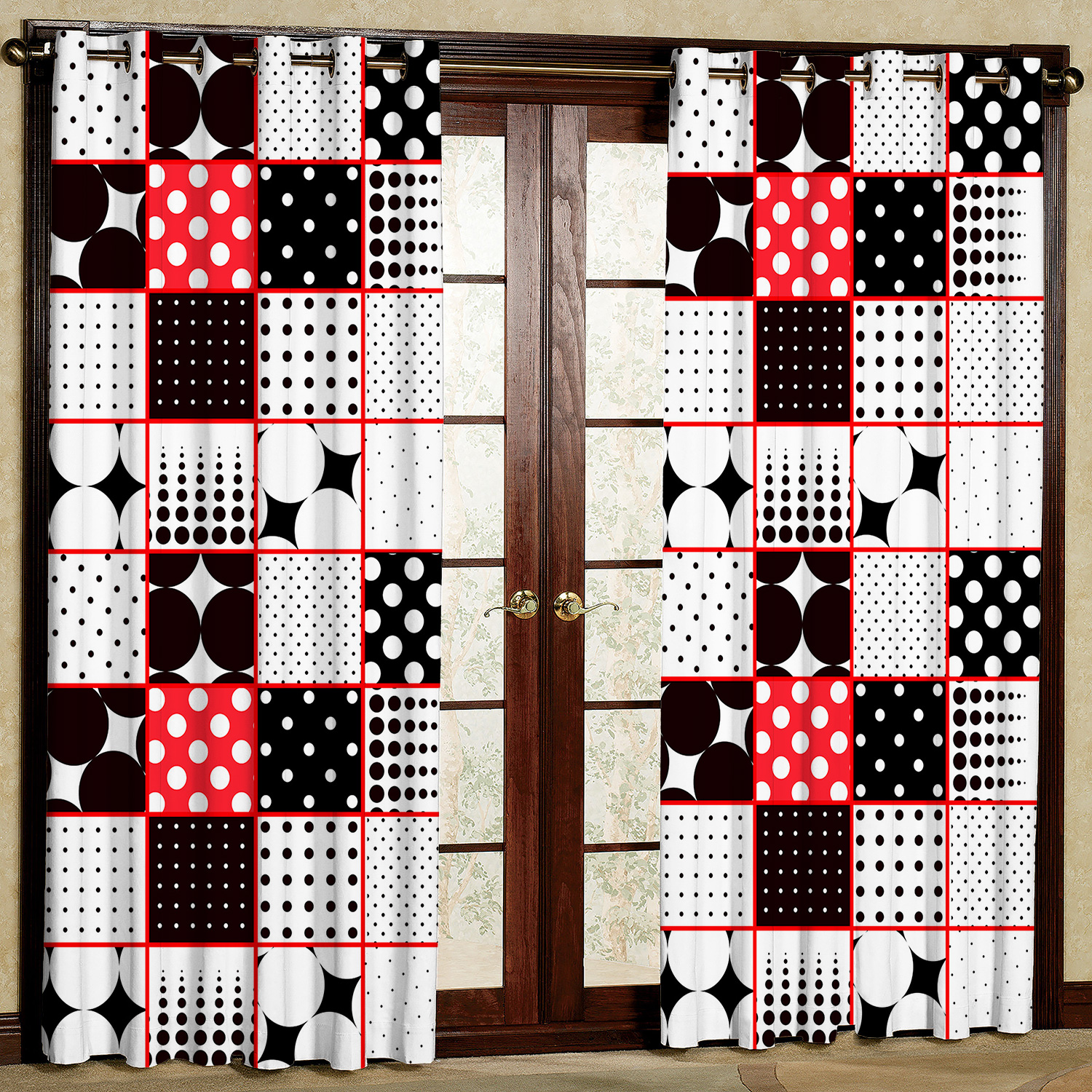 پرده مدل مربع مربع هازان پانچی کد 4199 سایز 140x200 سانتی متر