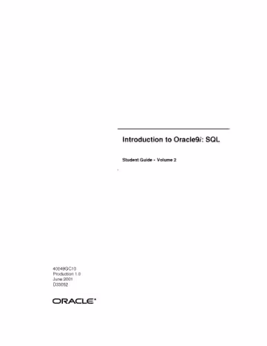خرید و دانلود نسخه کامل کتاب Oracle 9i Introduction to SQL Part II