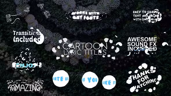 دانلود 2D Cartoon Lyric Titles برای افترافکت