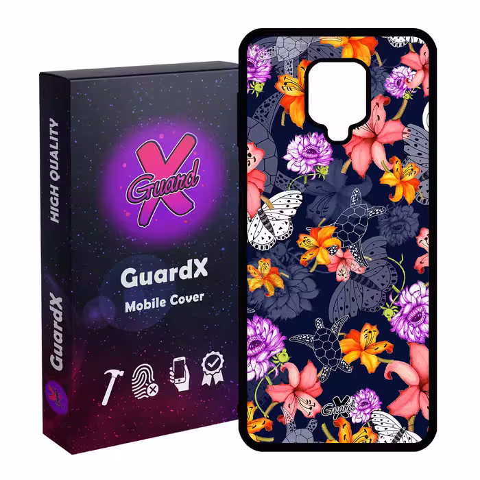 کاور گارد ایکس طرح گل مدل Glass10207 مناسب برای گوشی موبایل شیائومی Redmi Note 9S / Note 9 Pro / Note 9 Pro Max