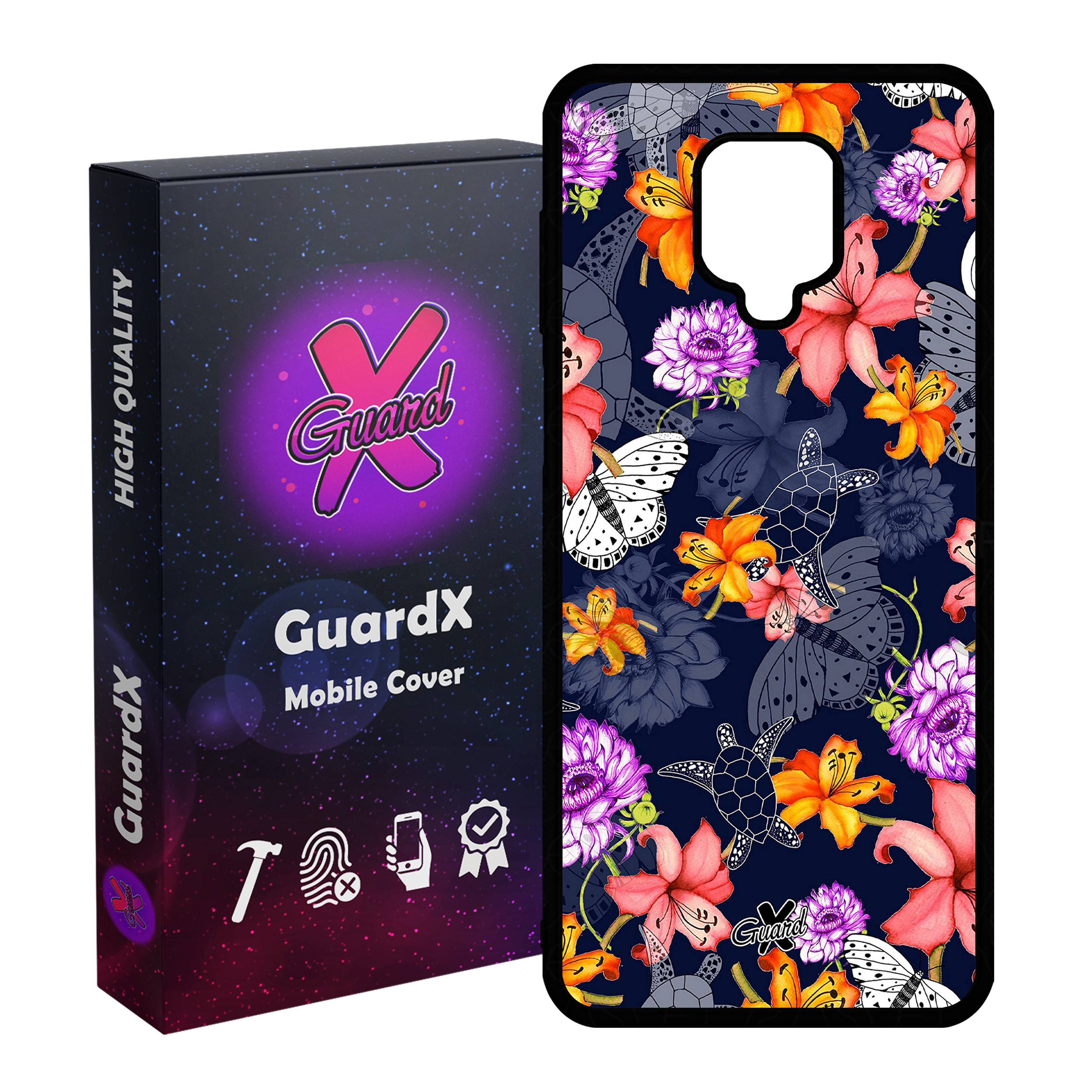 کاور گارد ایکس طرح گل مدل Glass10207 مناسب برای گوشی موبایل شیائومی Redmi Note 9S / Note 9 Pro / Note 9 Pro Max