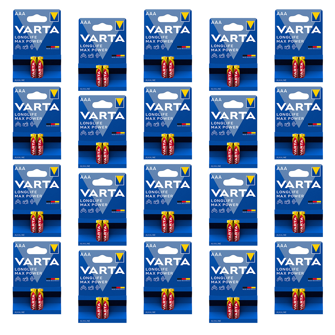 باتری نیم قلمی وارتا مدل max power مجموعه 40 عددی